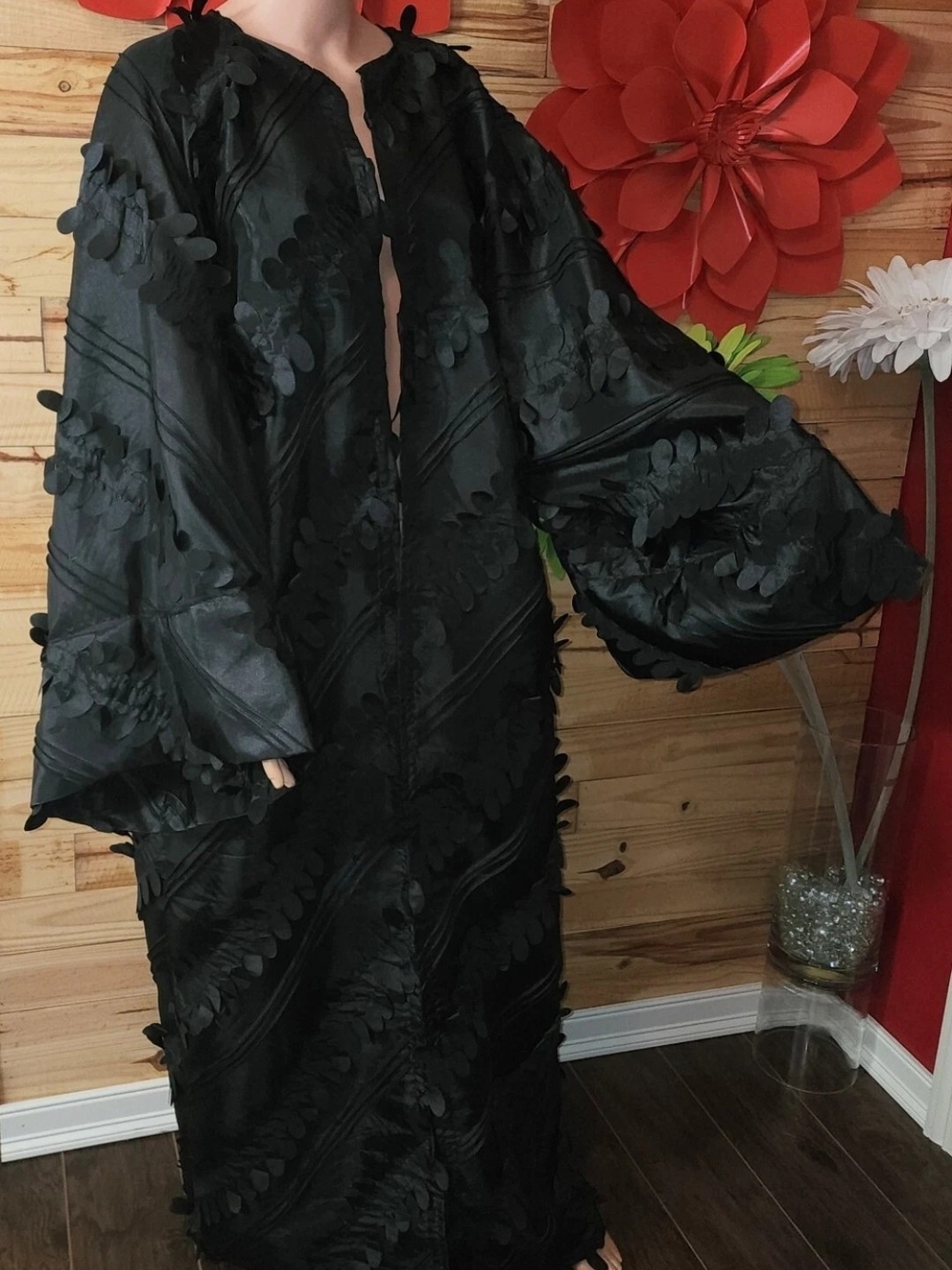 Black Wide  Women's Upcycled Kimono